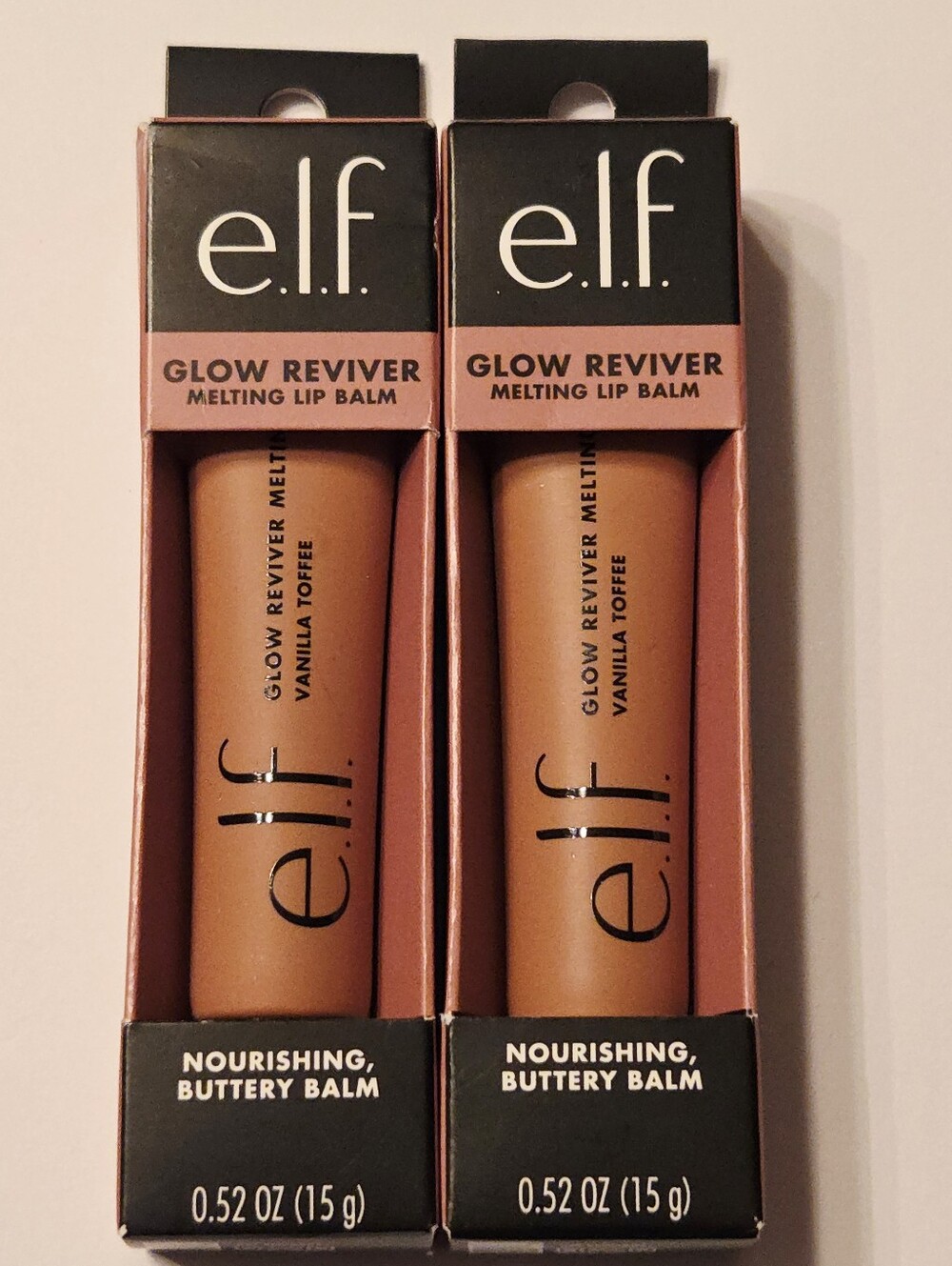 e.l.f. Glow Reviver Melting Lip Balm - Vanilla Toffee Neutral Gloss - Lot of 2